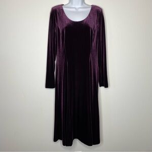 David Warren Vintage Purple Velvet Midi Dress